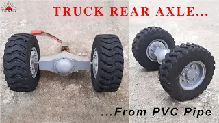 How to make RC Excavator Truck Rear Axle with PVC pipe