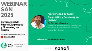 Webinar SAN 2023: “Enfermedad de Fabry: Diagnóstico y Screening en diálisis”