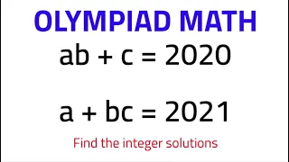 Olympiad Mathematics | Find Integer Solution