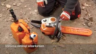 tankowanie pilarki kanistrem stihl