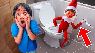 RYANS WORLD FOUND ELF ON THE SHELF.EXE IN HIS TOILET!