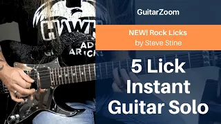 5 Lick Instant Guitar Solo | Rock Licks Workshop