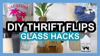 🤯 $1 and under Thrift Flip Makeovers using GLASS! DIY Glass Hacks!