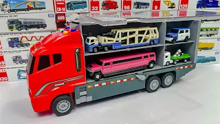 12 Type Tomica Cars ☆ Tomica opening and put in big Okatazuke convoy (fire truck color)
