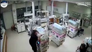 WATCH: Nurses rush to protect neonatal babies as deadly earthquake struck