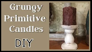 Easy Primitive Grunge Candles With Wax