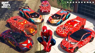 GTA 5 - Stealing RARE SPIDERMAN SUPER CARS with Franklin PART 2 (GTA V Real Life Cars #15)