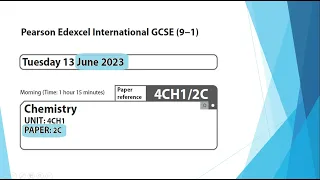 Paper 2C June 2023 - IGCSE Chemistry Edexcel -  Dr  Hanaa Assil