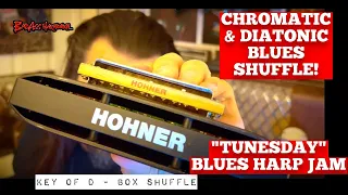 How To Not Suck with 2 Harps - Blues Harmonica Jam  - Chromatic and Blues Harp Licks  - Tunesday 90