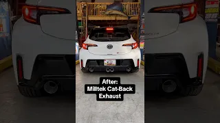 Before and after Milltek exhaust install on 2023 GR Corolla | Start up and Revving | #oxmangarage