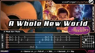 (Aladdin) A Whole New World - Fingerstyle Guitar Cover | TAB Tutorial