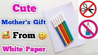 😍No Glue No Scissors😍 Cute Mother's Day Gift Idea • White Paper mother's day card • gift for mothers