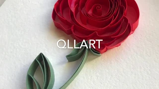 QllArt | How to draw a rose | Quilling paper art | Контурный квиллинг | Как нарисовать розу