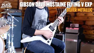 No Talking...Just Tones | Gibson Dave Mustaine Flying V EXP Silver Metallic