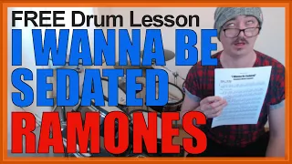 ★ I Wanna Be Sedated (Ramones) ★ FREE Video Drum Lesson | How To Play SONG (Marky Ramone)