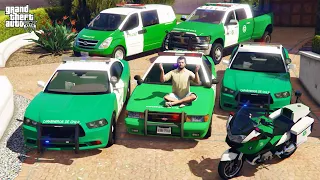 GTA 5 - Stealing CHILE POLICE DEPARTMENT Vehicles with Michael! | (Real Life Cars) #148