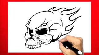 How to draw Flaming Skull
