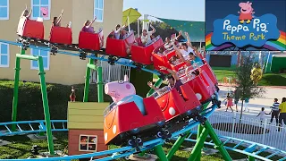 Daddy Pig's Roller Coaster, Full Queue & 3 POV Rides (Front Row & Back) Peppa Pig Theme Park Florida