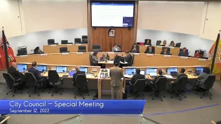 City Council - Special Meeting - September 12, 2022