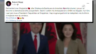 Top News-Takimet diplomatike të presidentit Begaj/ Nisin me ambasadoren amerikane në tiranë Yuri Kim