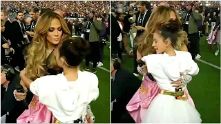 Jennifer Lopez and Emme sweet hug at Super Bowl Halftime Show