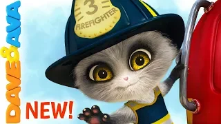 🚨 Five Little Firemen - Fire Truck |  Baby Songs | Dave and Ava 🚨