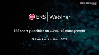 Webinar: ERS short guidelines on COVID-19 management