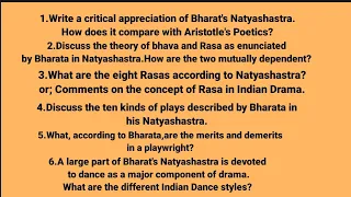 important question on Bharat's Natyashastra.#rasa #rasatheory.#natyashastra