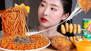 NUCLEAR FIRE NOODLES 12,000 SHU🔥Cheese Pork Cutlet ASMR Mukbang Eating Show