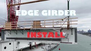 Edge Girder Install | Gordie Howe International Bridge [4K] Detroit, Michigan