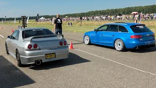 Modified Cars Drag Racing! 1100HP C63S AWD, 1040HP Civic, Seat 1.9 TDi, Skyline GTR R32, Glanza, RS6