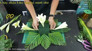 Cách cắm hoa để bàn hoa Loa kèn trắng | Flower Easy