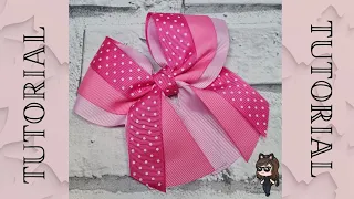 Layered Cheer Bow Tutorial, Cute Easy Cheer Bow, DIY Cheer Bow using ribbon, Cheer Bow