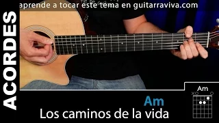 Los Caminos de La vida acordes para guitarra tutorial