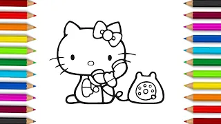 Vẽ và tô màu Hello Kitty | How to Draw and Color Hello Kitty P56 (Draw & Paint)