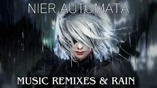 1 Hour of Relaxing Nier Automata Remixes and Rain - Chill/Study/Sleep