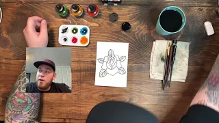 How to paint traditional tattoo flash. Rose edition.