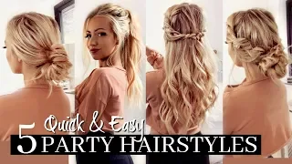 5 QUICK & EASY PARTY HAIRSTYLES / HEATLESS!