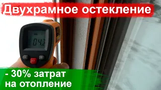 Двухрамное остекление - есть ли смысл? Стеклопакет 2 нитки или окна в два ряда - 30% потерь тепла