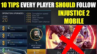 10 RULES That EVERY PLAYER SHOULD FOLLOW Injustice 2 Mobile Tips and Tricks