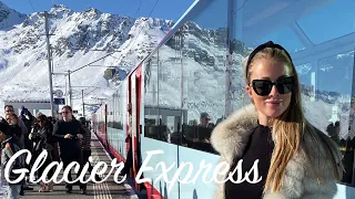 Glacier Express in Winter Snow: From St Moritz to Zermatt | EP. 45