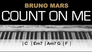 Bruno Mars - Count On Me Karaoke Chords Acoustic Piano Cover Instrumental Lyrics