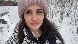 daily vlog: 26.04 ❄️Прогулка во дворе - снег, тишина - красота ❤️ ч.2