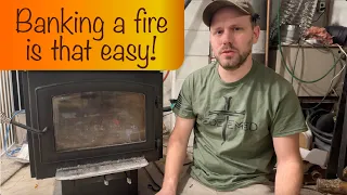 How to bank a fire for 12+ hours in a wood stove!    #woodstove