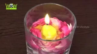 Valentines Day Special Dinner Ideas | DIY Beautiful Water Candle Light