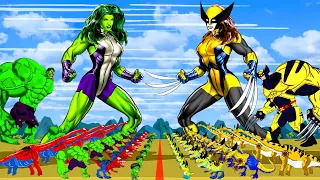 EVOLUTION OF SHE HULK VS SHE WOLVERINE, DINOSAURS T-REX: Who Is The King Of Super Heroes?