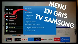 ''Cette fonction n'est pas offerte'' menu Diffusion grisé sur un téléviseur Samsung