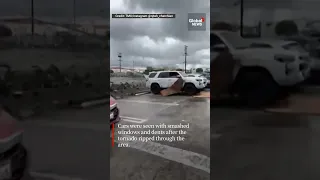 Rare tornado rips roofs off buildings in Montebello, California