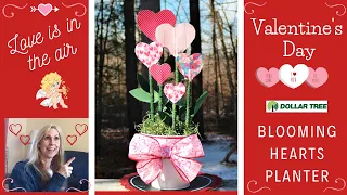 HOW TO MAKE A VALENTINE'S DAY BLOOMING HEARTS PLANTER POT DIY  Dollar Tree