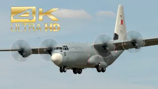 (4K) Lockheed Martin C-130J Hercules Royal Bahrain Air Force arrival RAF Fairford RIAT 2022 AirShow